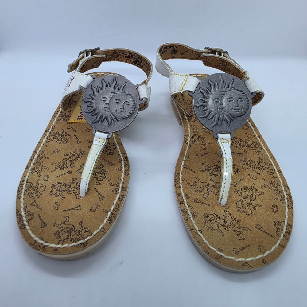 Vintage Disney Hunchback of Notre Dame Sun Moon Sandals Kids Size 12 White 90s - Picture 5 of 11